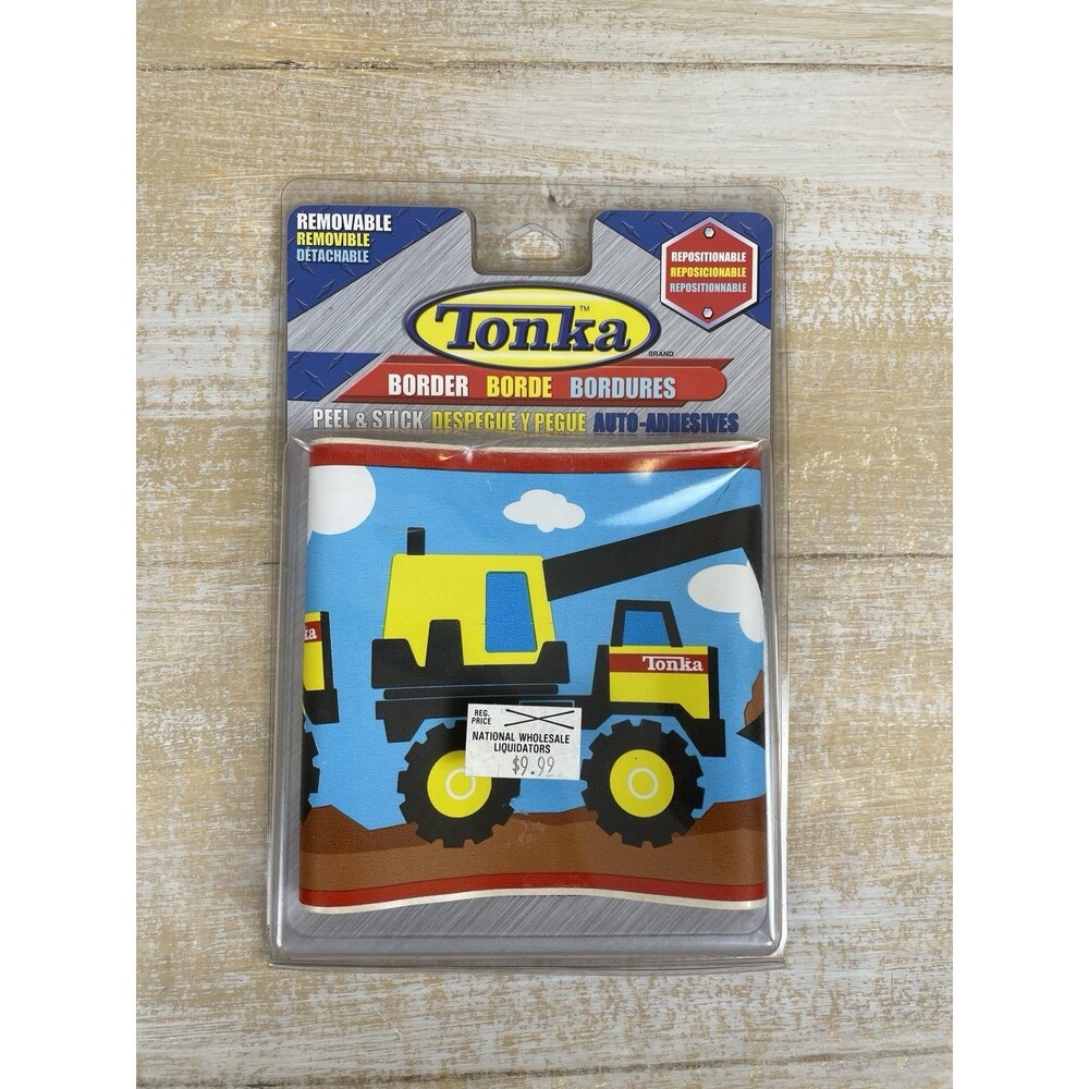 Tonka Wallpaper Border Peel & Stick Removable 5" x 12' Construction Unopened